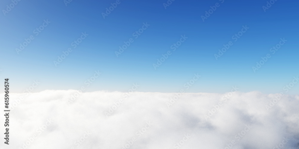 Blue sky and white clouds 3D render