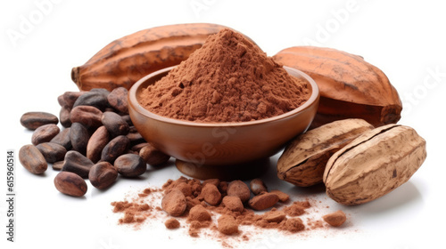 cocoa chocolate and powder isolated
