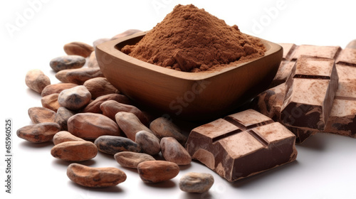 cocoa chocolate and powder isolated