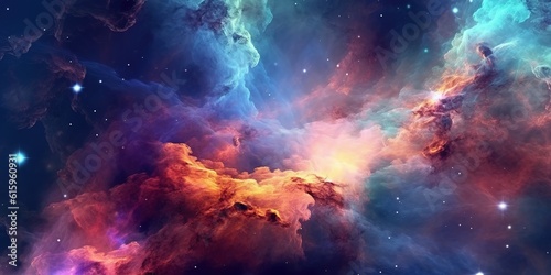 Colorful background of nebula in the outer space