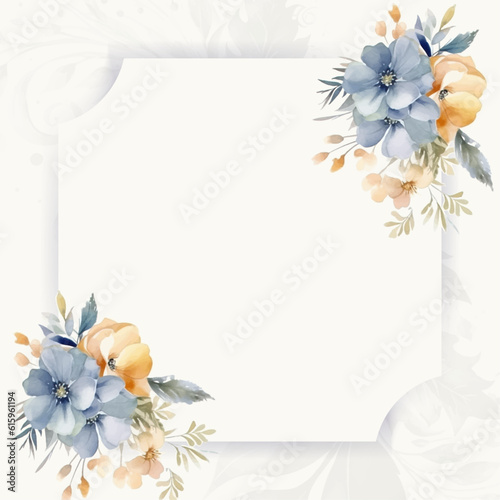 colorful colourful floral flower beautiful hand drawn wedding invitation card watercolor