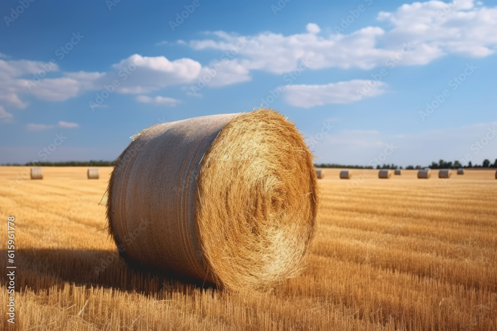 hay bale in field