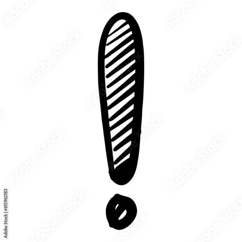 Doodle sketch style of Hand drawn exclamation point vector illustration.