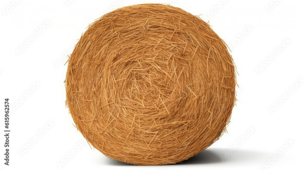 hay bale isolated on white created with Generative AI technology hay bale isolated on white created with Generative AI technology