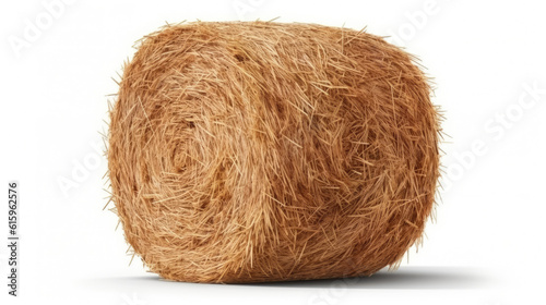 hay bale isolated on white created with Generative AI technology