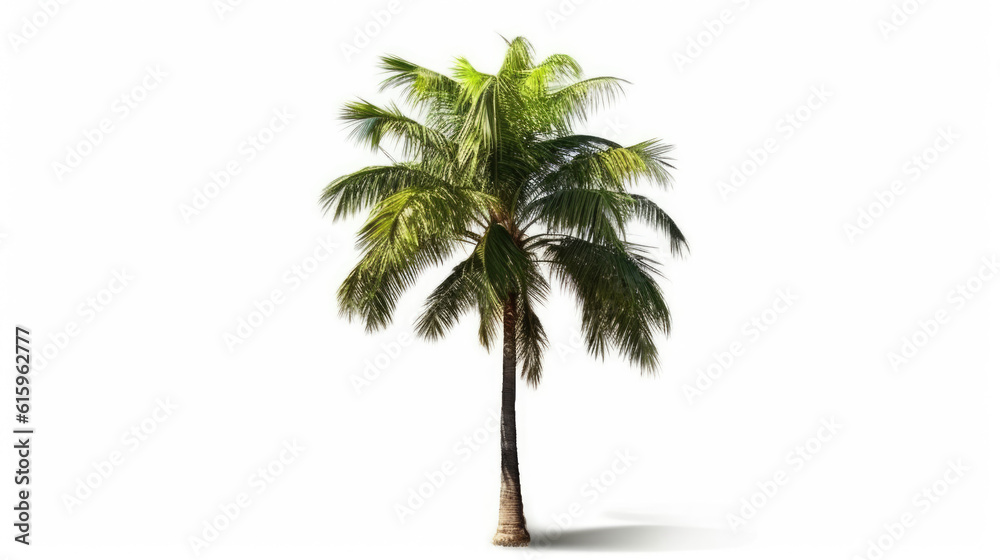 Obraz premium palm tree on white created with Generative AI technology