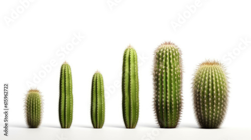 Various types of cactus and small plant isolated created with Generative AI technology