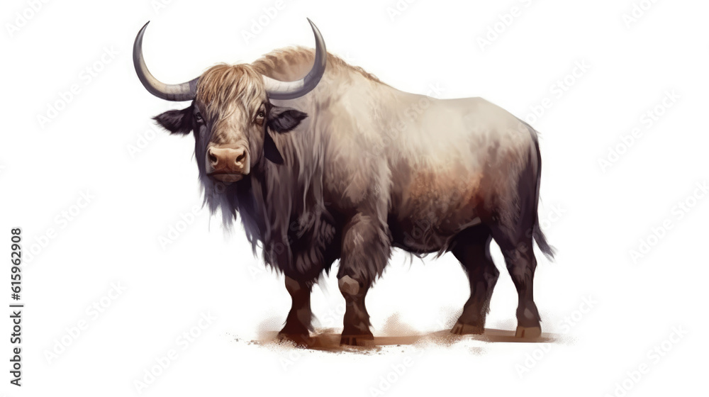 furry bull isolated furry bull isolated