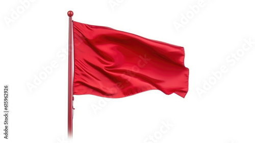 red flag isolated on white created with Generative AI technology