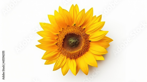 sunflower isolated on white created with Generative AI technology