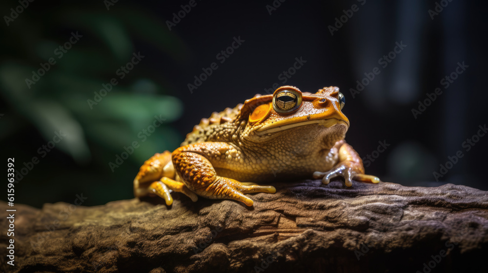 frog on log created with Generative AI technology frog on log created with Generative AI technology