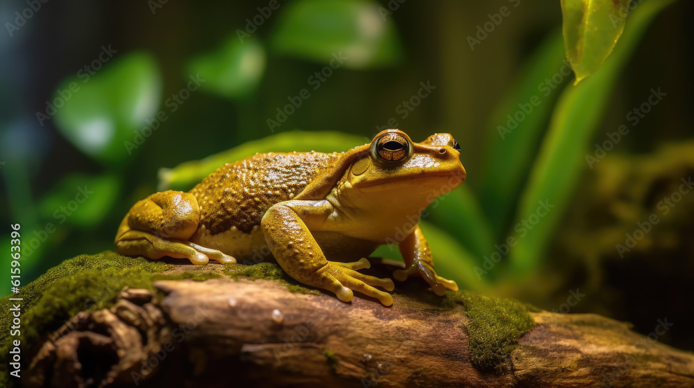frog on log created with Generative AI technology frog on log created with Generative AI technology