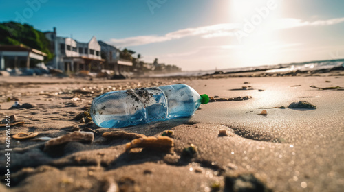 plastic waste on the beach