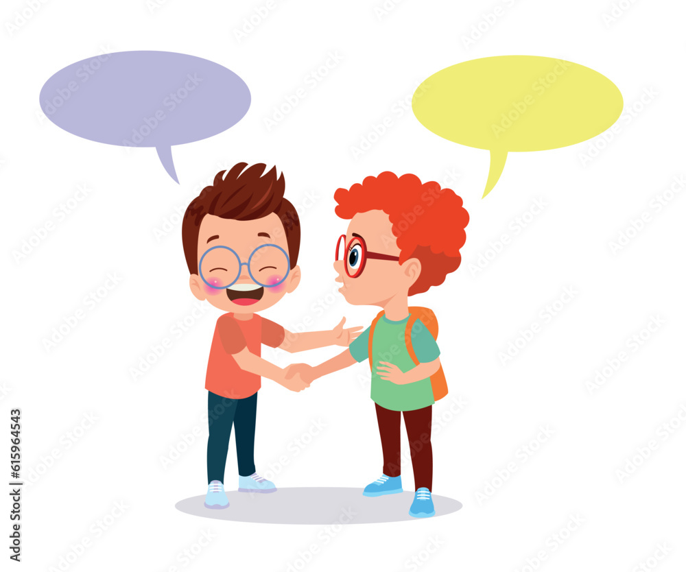 little kid do hand shake with friend acquaintance little kid do hand shake with friend acquaintance