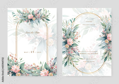 colorful colourful floral flower beautiful hand drawn wedding invitation card watercolor
