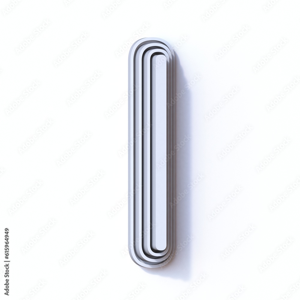 Three steps font letter I 3D render illustration isolated on white background Three steps font letter I 3D render illustration isolated on white background