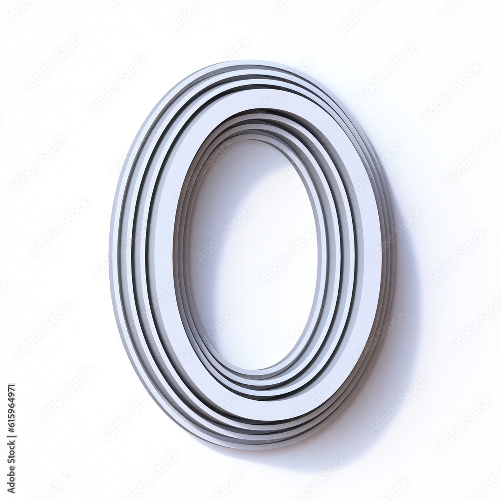 Three steps font letter O 3D render illustration isolated on white background Three steps font letter O 3D render illustration isolated on white background