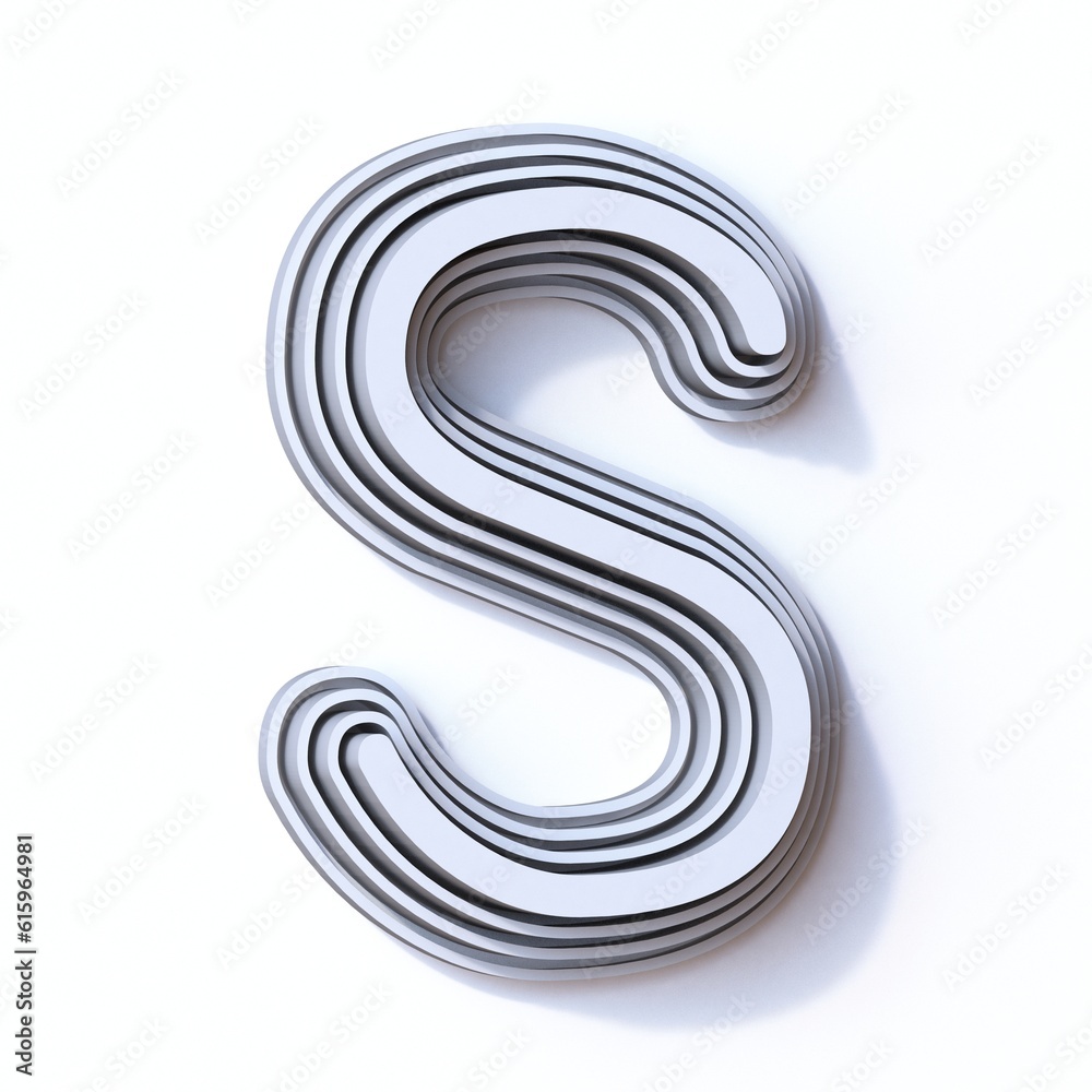 Three steps font letter S 3D render illustration isolated on white background Three steps font letter S 3D render illustration isolated on white background