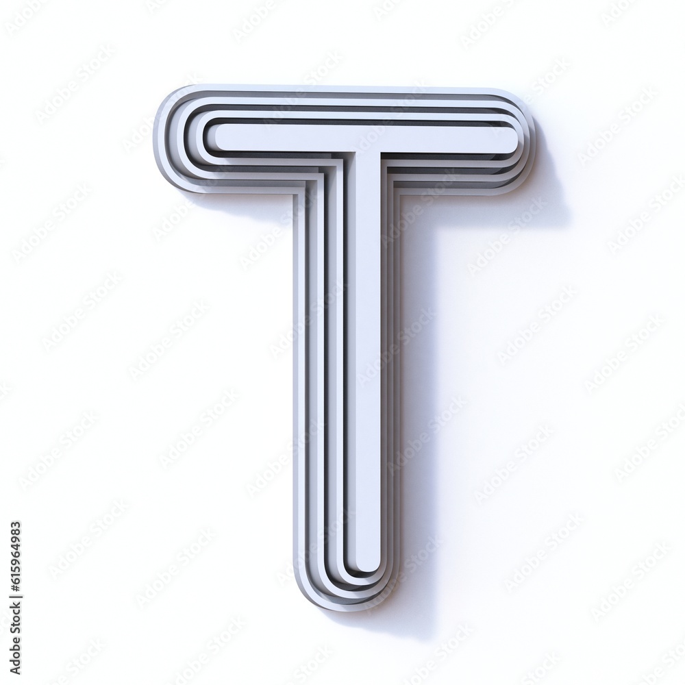 Three steps font letter T 3D render illustration isolated on white background Three steps font letter T 3D render illustration isolated on white background