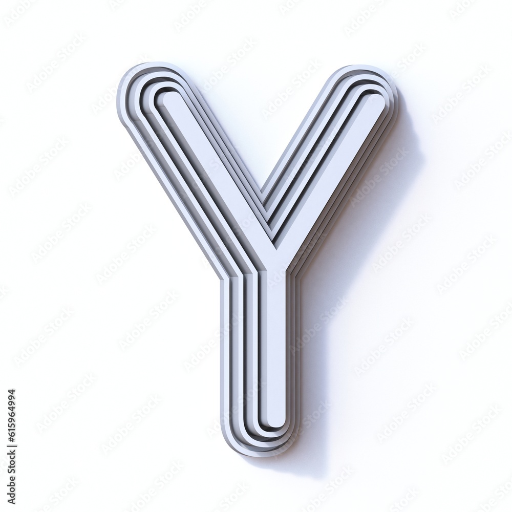 Three steps font letter Y 3D render illustration isolated on white background Three steps font letter Y 3D render illustration isolated on white background