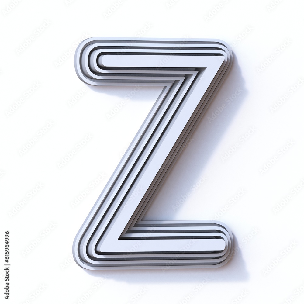 Three steps font letter Z 3D render illustration isolated on white background Three steps font letter Z 3D render illustration isolated on white background