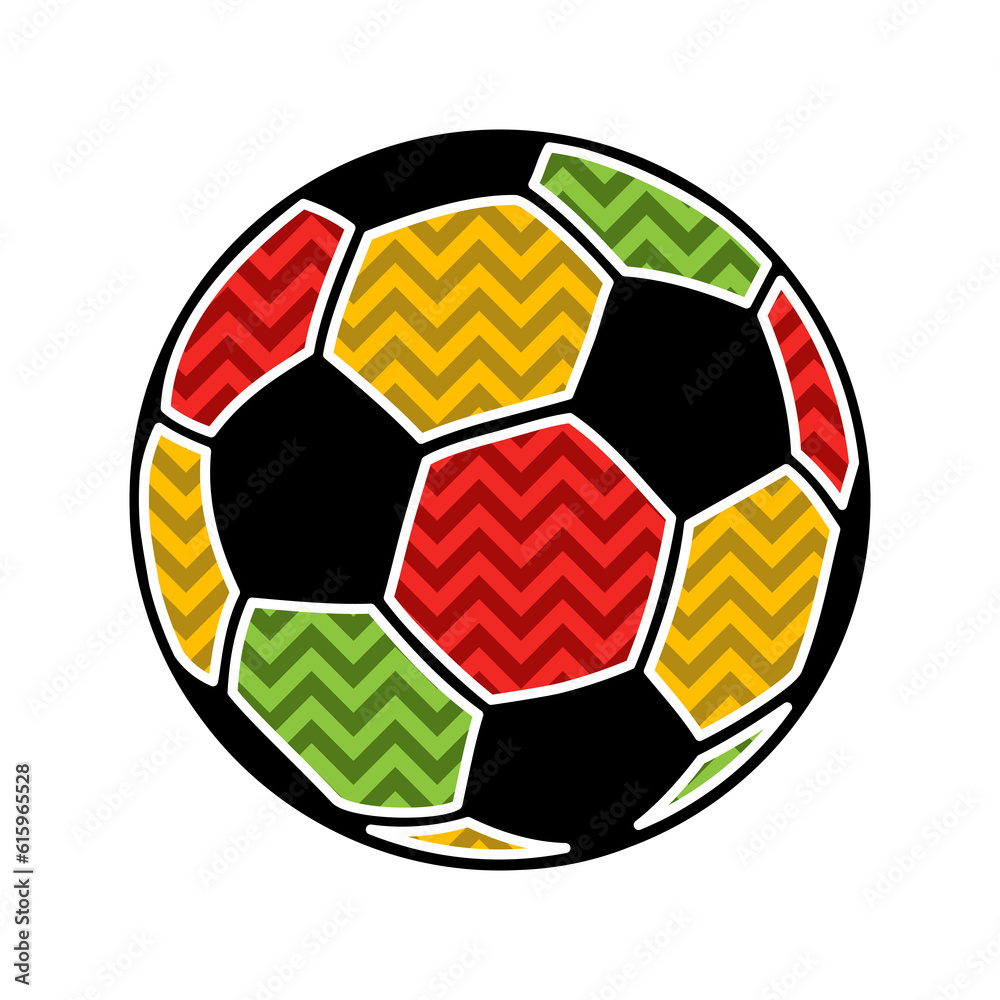 Obraz premium Illustration of a colorful soccer ball on a white background.