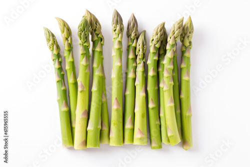 Fresh green asparagus isolated on white created with Generative AI technology