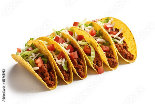 Tacos isolated on white created with Generative AI technology