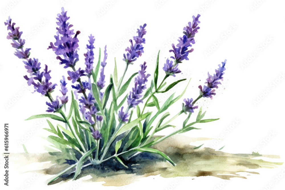 Obraz premium watercolor of Lavender isolated created with Generative AI technology