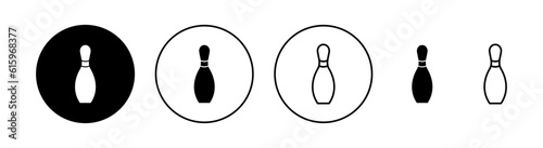 Bowling icon set for web and mobile app. bowling ball and pin sign and symbol.