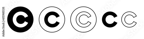 Copyright icon set for web and mobile app. copyright sign and symbol