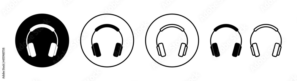 Headphone icon set for web and mobile app. headphone sign and symbol Headphone icon set for web and mobile app. headphone sign and symbol