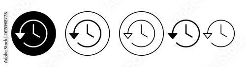 History icon set for web and mobile app. recent event history sign and symbol