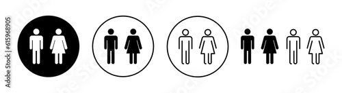 Man and woman icon set  for web and mobile app. male and female sign and symbol. Girls and boys