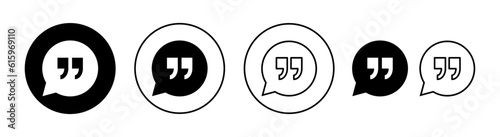 Quote icon set  for web and mobile app. Quotation mark sign and symbol