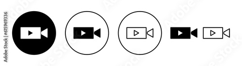 Video icon set for web and mobile app. video camera sign and symbol. movie sign. cinema