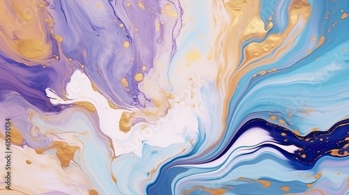 Liquid marble texture mixture of acrylic paints made with Generative AI