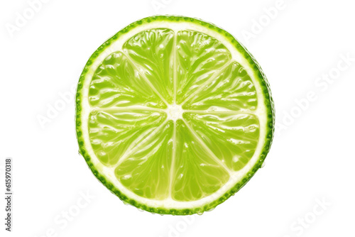 one half of a lime on a transparent background Generative AI