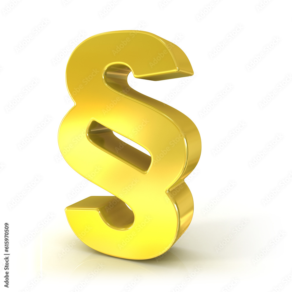 Paragraph mark 3D golden sign isolated on white background Paragraph mark 3D golden sign isolated on white background