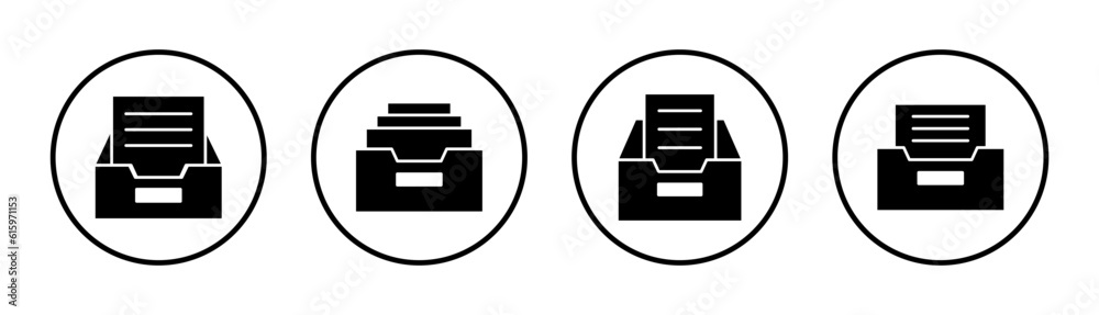 Archive folders icon set illustration. Document vector icon. Archive storage icon. Archive folders icon set illustration. Document vector icon. Archive storage icon.