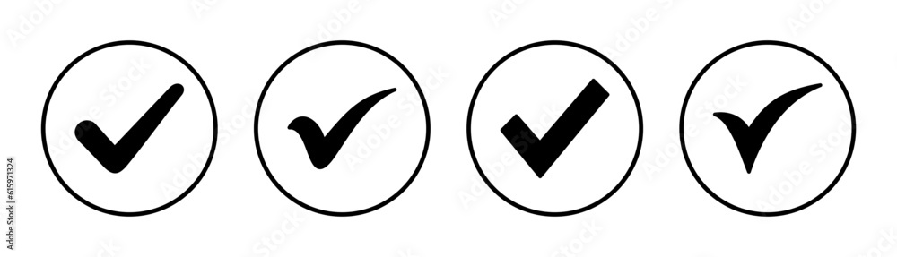Check mark icon set illustration. Tick mark sign and symbol Check mark icon set illustration. Tick mark sign and symbol