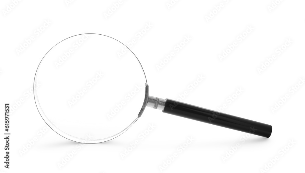 Magnifying glass with handle isolated on white Magnifying glass with handle isolated on white