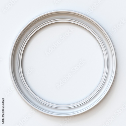 White picture frame circular 3D rendering illustration isolated on white background