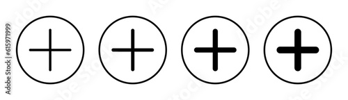 Plus Icon set illustration. Add plus sign and symbol