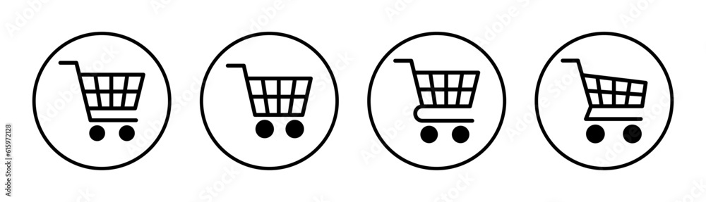 Shopping icon set illustration. Shopping cart sign and symbol. Trolley icon Shopping icon set illustration. Shopping cart sign and symbol. Trolley icon