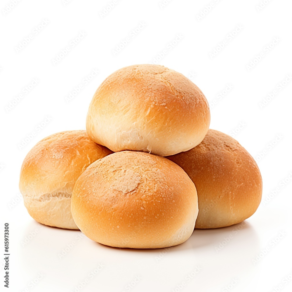 Bread rolls isolated on white background | Generative AI Bread rolls isolated on white background | Generative AI