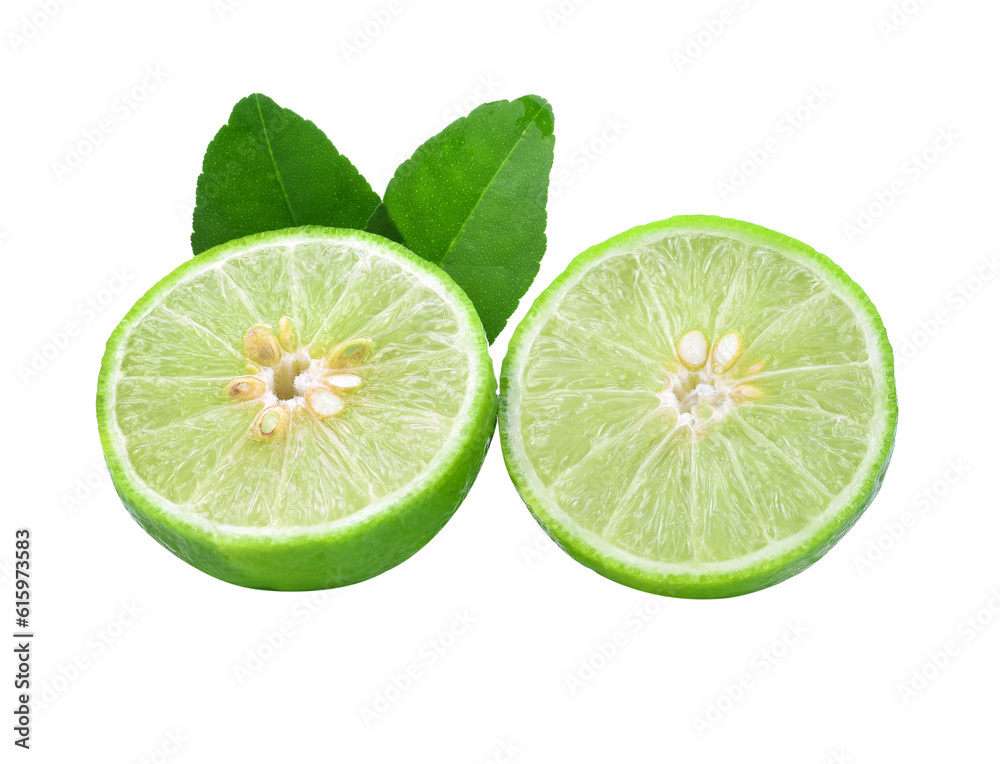 Limes with slices isolated transparent png Limes with slices isolated transparent png
