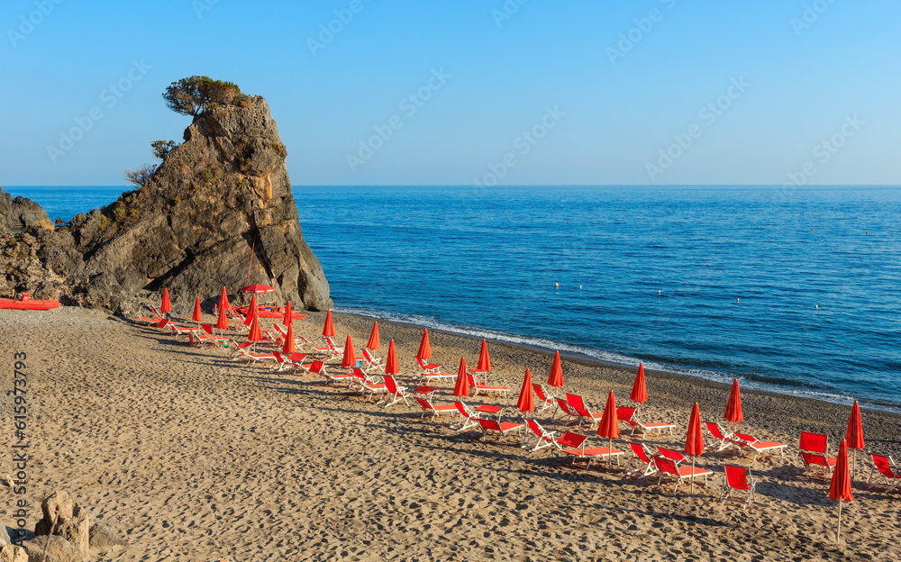 Beautiful Tyrrhenian sea coastline and beach landscape.  Cilento and Vallo di Diano National Park, Salerno, Italy