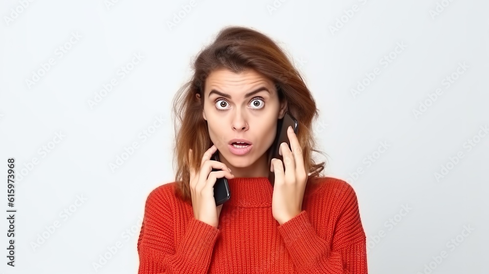 Senior Caucasian woman talking on the phone Senior Caucasian woman talking on the phone