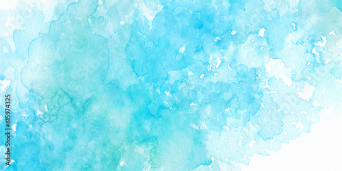 爽やかな水色の水彩背景　背景イラスト　テクスチャ素材